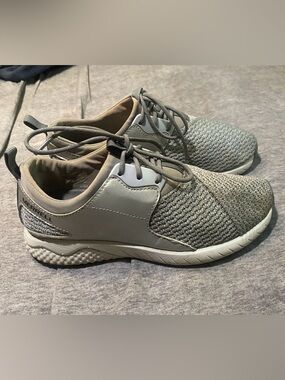 Merrell Light Gray Knit Lace-Up Slip-On Sneakers